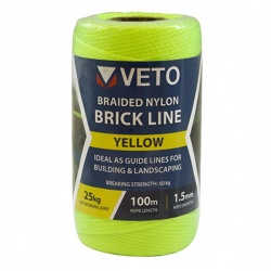 Veto Nylon Brick Line - Tube - Yellow 1.5mm x 100m