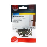 Timco Hammer-In Fixings - PZ - Yellow 4 x 30mm - Pack 10