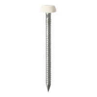 Polymer Headed Pins - Stainless Steel - White 40mm - Pack 50