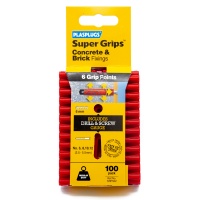 Plasplugs Super Grips 6mm Red Plugs - Pack 100