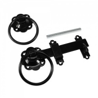 Ring Gate Latch - Plain - Black 6''