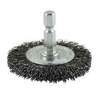 Drill Wheel Brush - Crimped Steel Wire 75mm