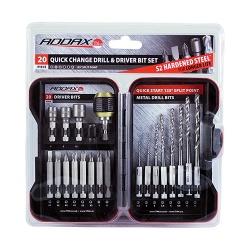 Timco Addax Driver Bit & Ground Jobber Drill Bit Set 20pc