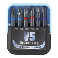 Timco Mixed V5 Impact Driver Bit Set 6pc