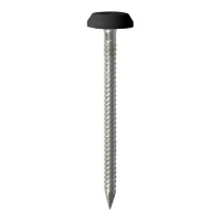 Polymer Headed Pins - Stainless Steel - Black 50mm - Pack 25